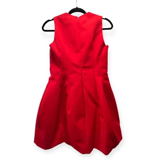 NWT Zara Red Voluminous Tulip Mini Dress Crepe Material- Size XS - Picture 5 of 6